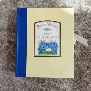 Baby Photograph Album with Blue and Cream Cover